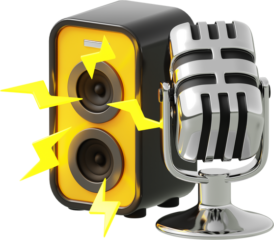 Microphone and speaker  icon Isolated 3d render Illustration