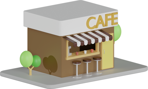 Cafe 3D Illustration