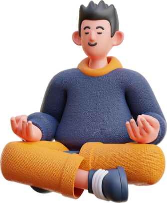 3D Character Male Meditation Pose