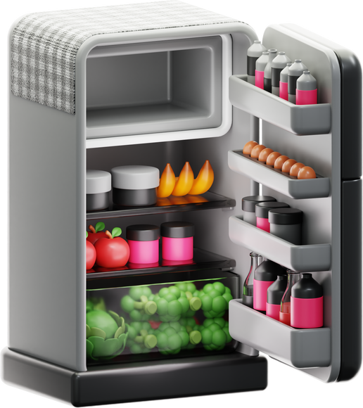 fridge 3d icon illustration